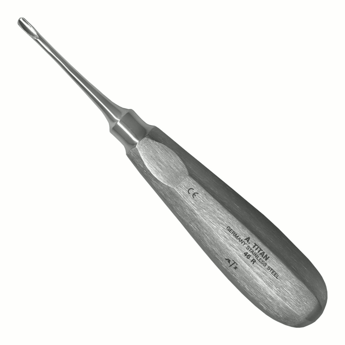 46R Molar Elevator Angled with Serrations