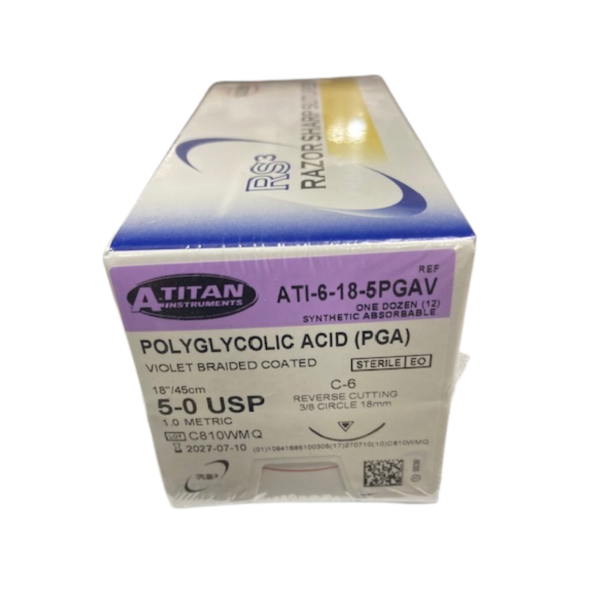 Absorbable PGA(Vicryl) Violet & Braided 18" C-6 Needle