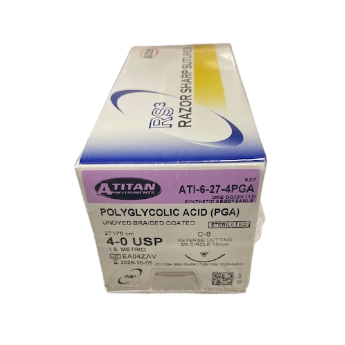 Absorbable PGA(Vicryl) Undyed & Braided 27" C-6 Needle