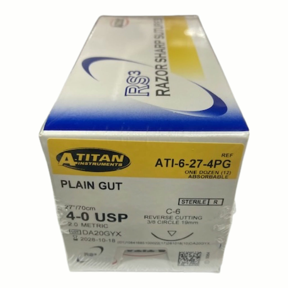 Absorbable Plain Gut Suture, 27", C-6 Needle