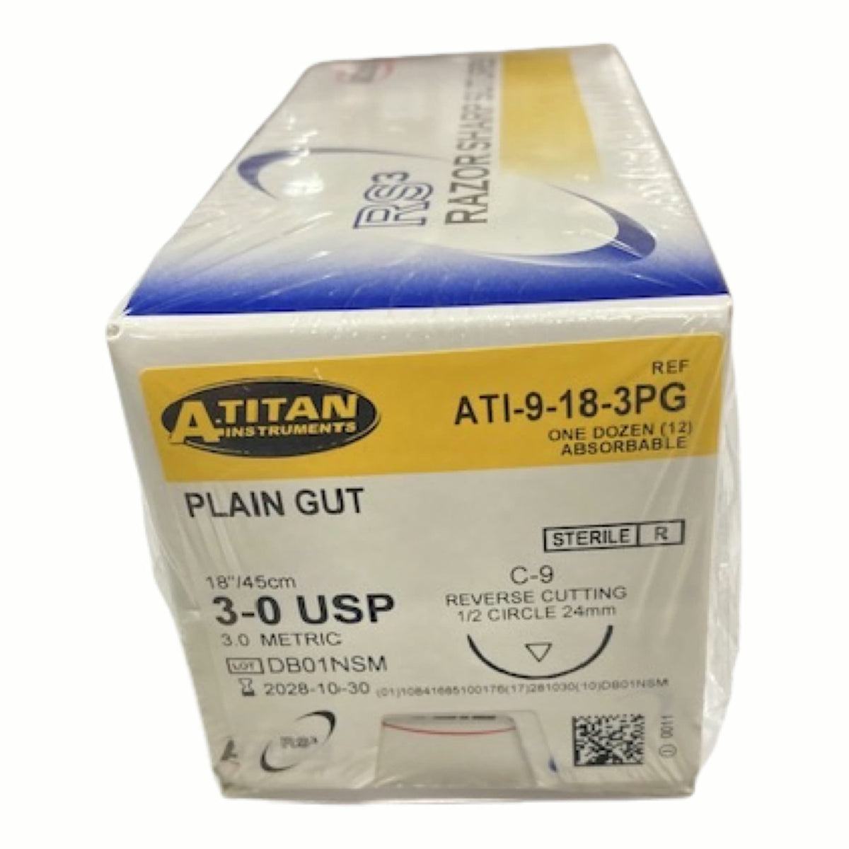 Absorbable Plain Gut Suture, 18", C-9