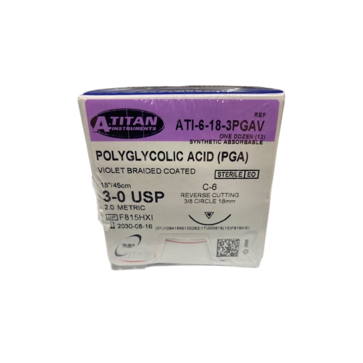 Absorbable PGA(Vicryl) Violet & Braided 18" C-6 Needle