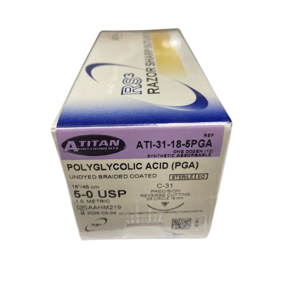 Absorbable PGA(Vicryl) Undyed & Braided 18" C-31 Needle