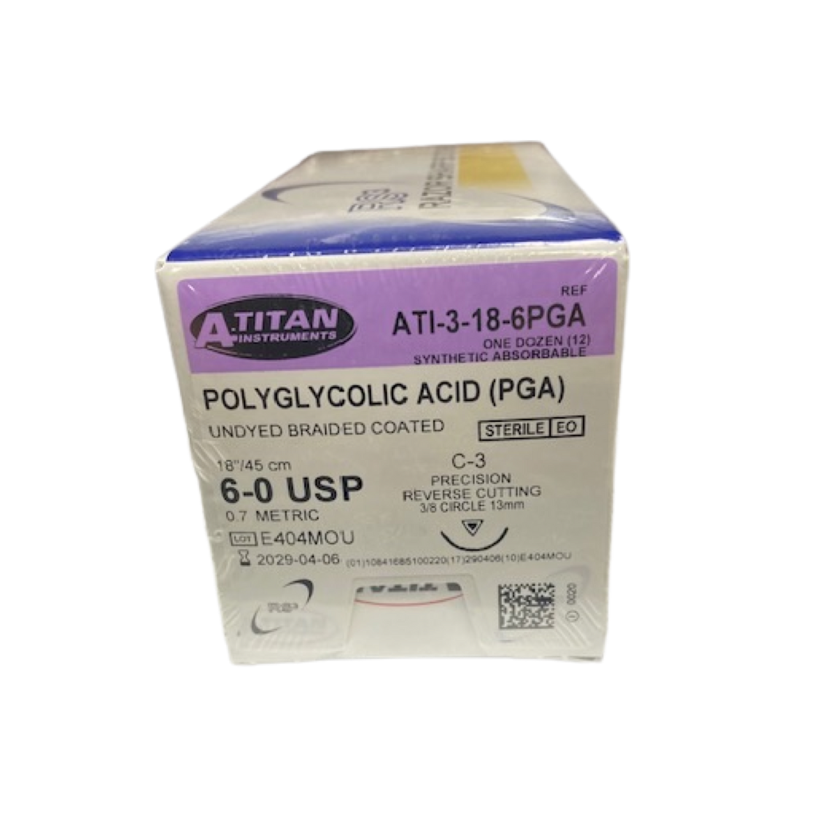 Absorbable PGA(Vicryl) Undyed & Braided 18" C-3 Needle