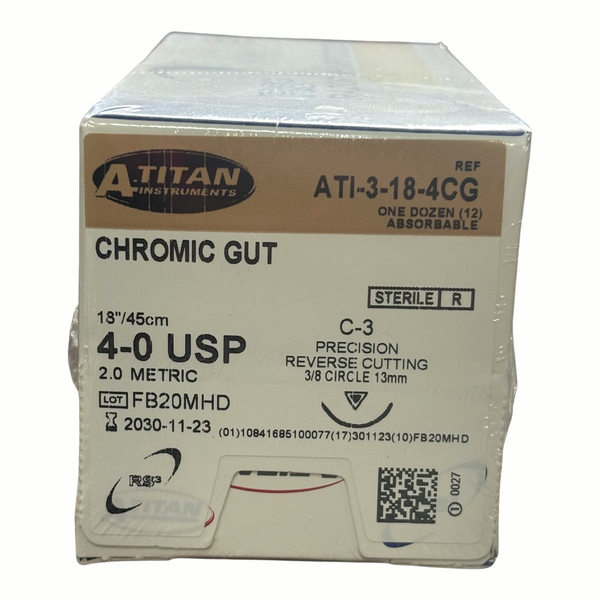 Absorbable Chromic Gut Suture, 18", C-3