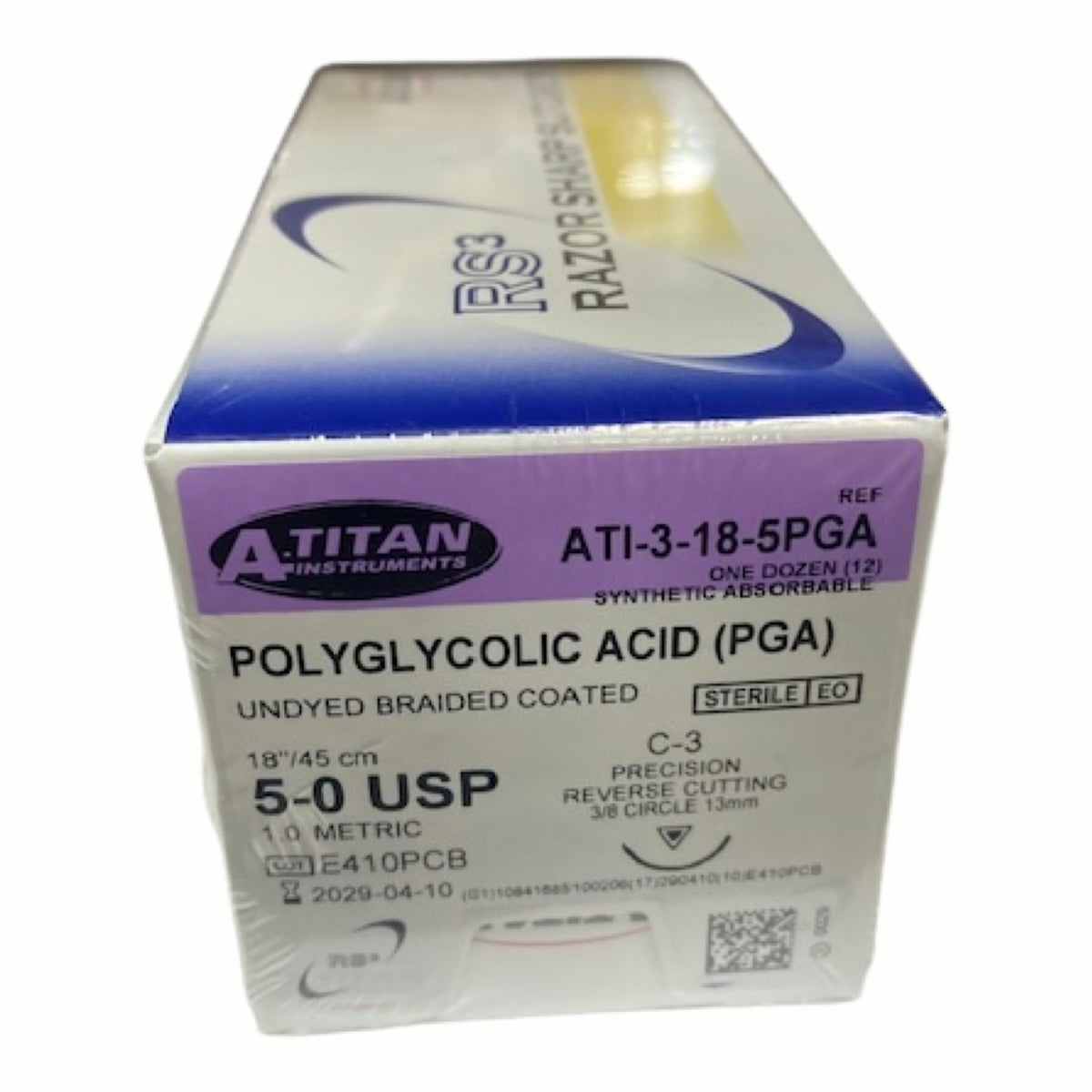 Absorbable PGA(Vicryl) Undyed & Braided 18" C-3 Needle