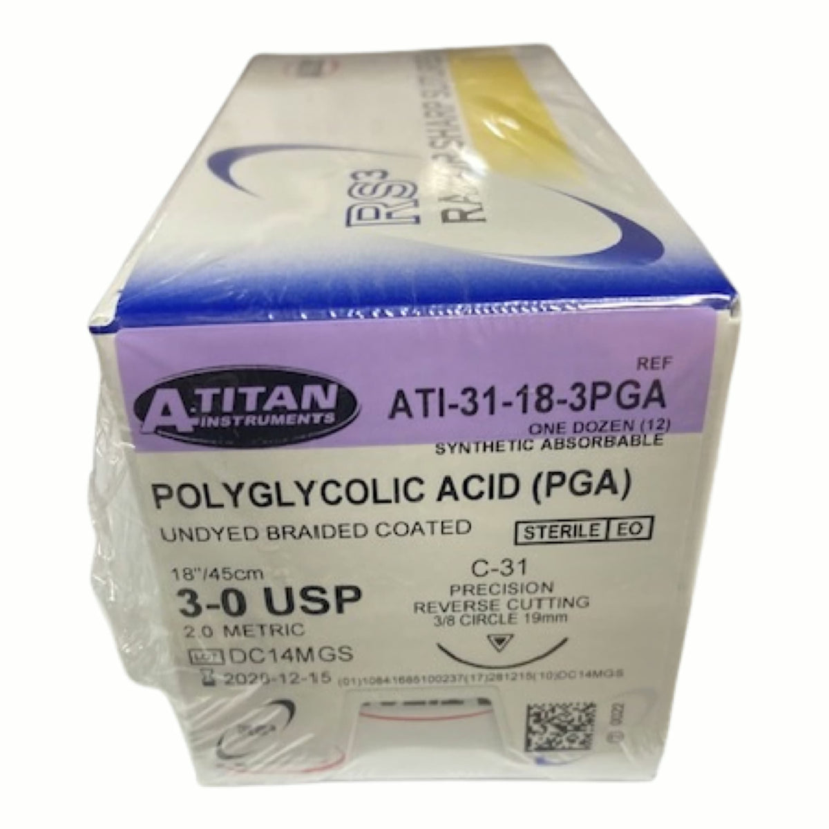 Absorbable PGA(Vicryl) Undyed & Braided 18" C-31 Needle