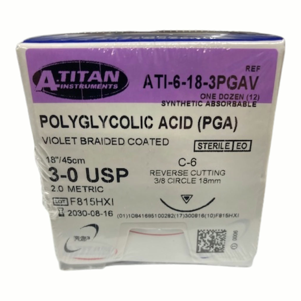 Absorbable PGA(Vicryl) Violet & Braided 18" C-6 Needle