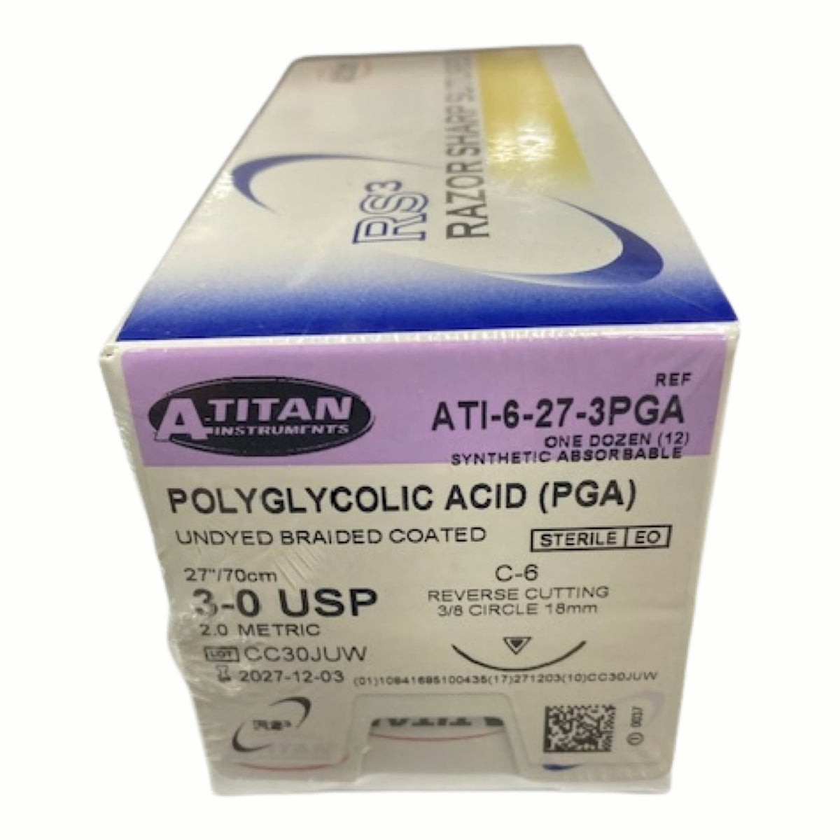 Absorbable PGA(Vicryl) Undyed & Braided 27" C-6 Needle
