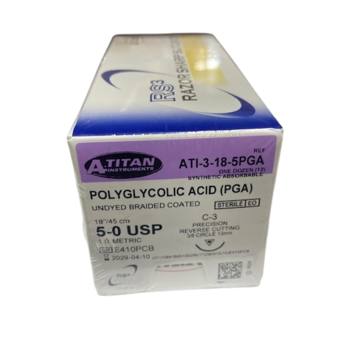 Absorbable PGA(Vicryl) Undyed & Braided 18" C-3 Needle