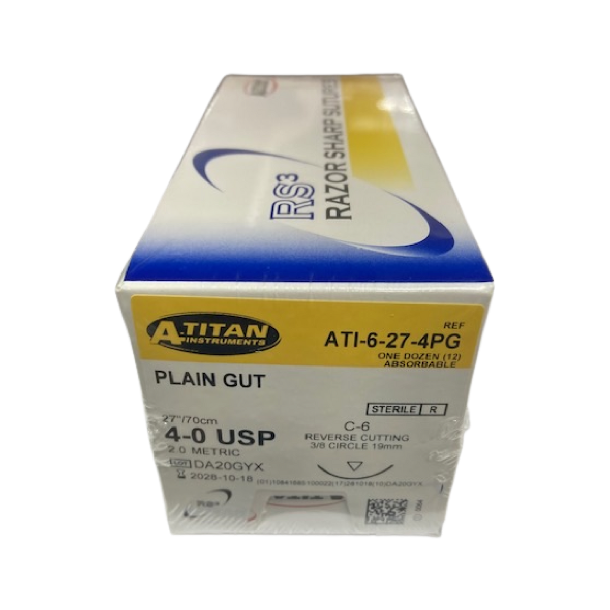 Absorbable Plain Gut Suture, 27", C-6 Needle