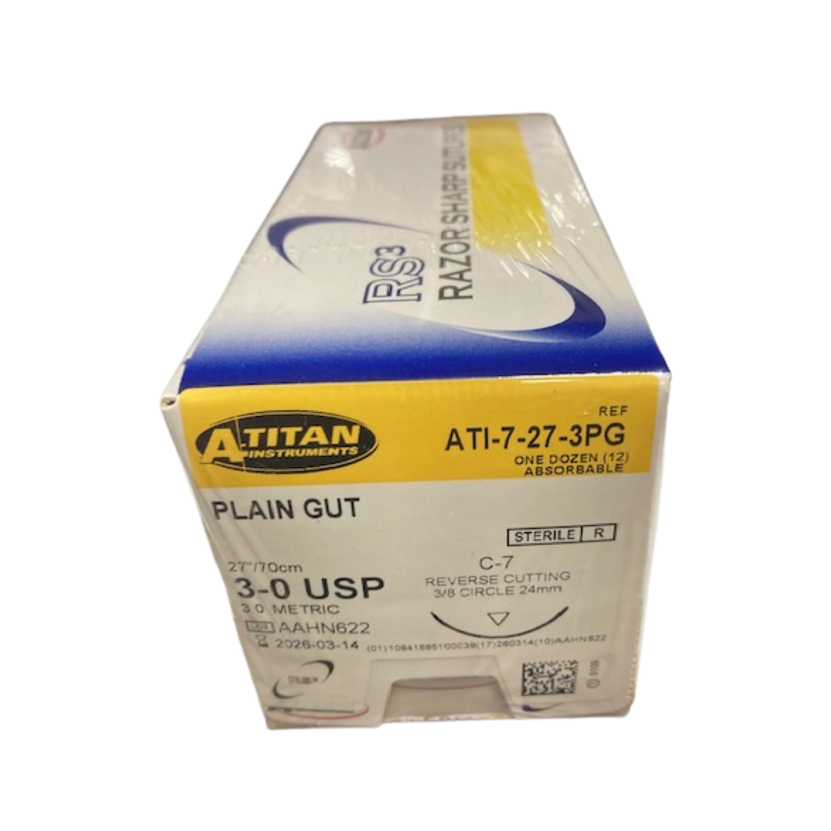 Absorbable Plain Gut Suture, 27", C-7