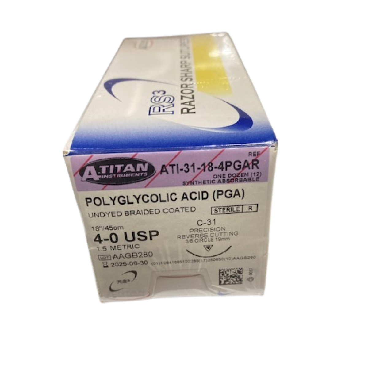 Absorbable PGA(Vicryl) Fast Absorbing & Undyed 18" C-31 Needle