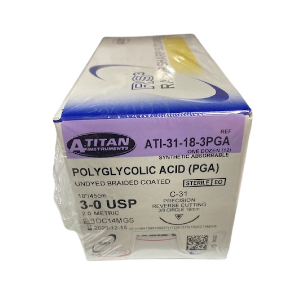 Absorbable PGA(Vicryl) Undyed & Braided 18" C-31 Needle